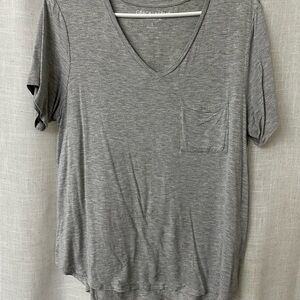 Casual Gray V-Neck Women's Tee